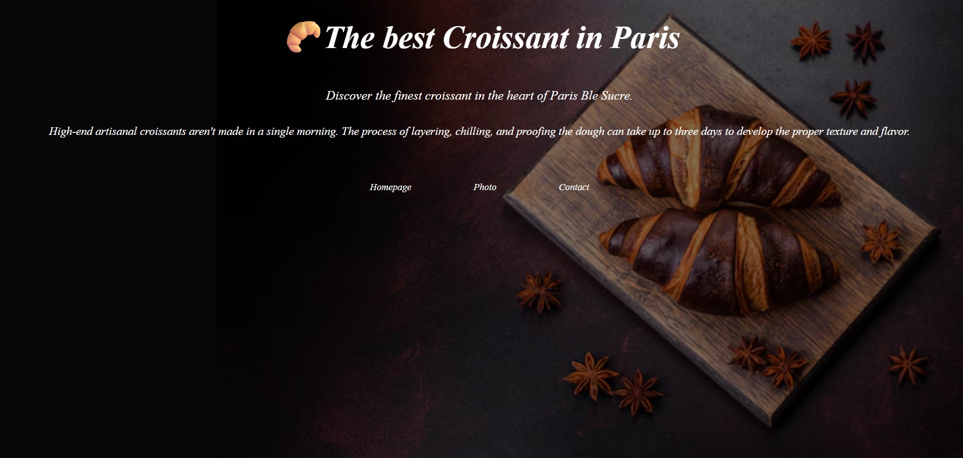 Croissant Website - Multi-page HTML CSS project